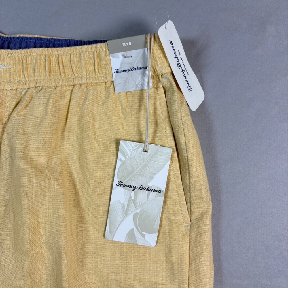 Tommy Bahama Linen The Dream Cargo 9 Shorts Mens Medium Wicker Yellow New - Picture 3 of 8
